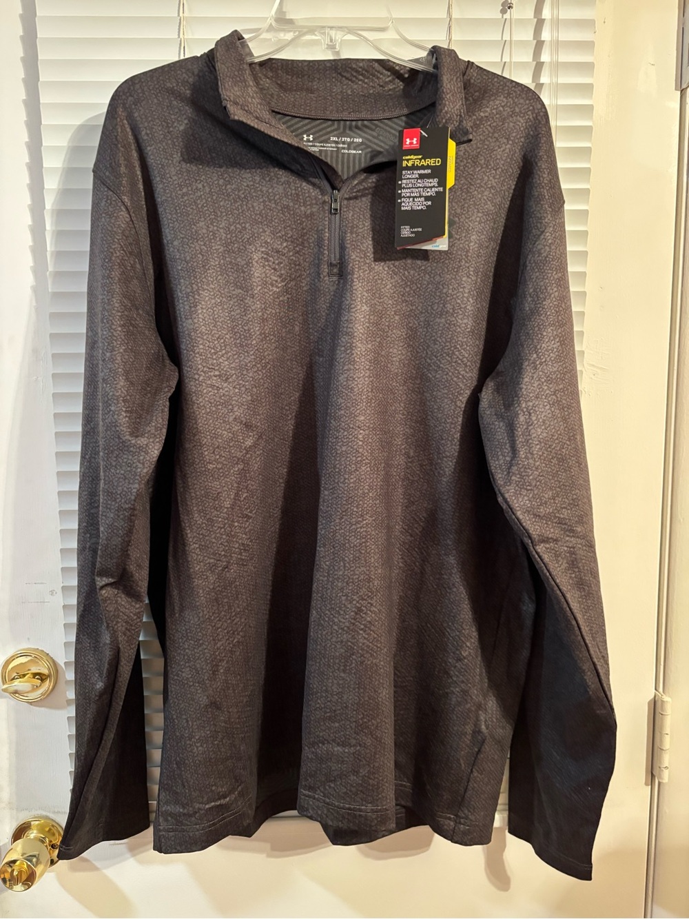 New Under Armour ColdGear Infrared Quarter Zip Pullover Mens Large Black Fitted